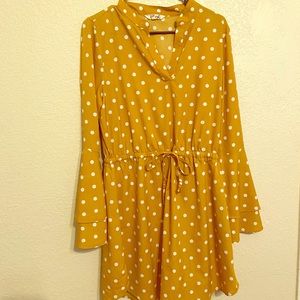 Yellow Polka Dot Flare Dress